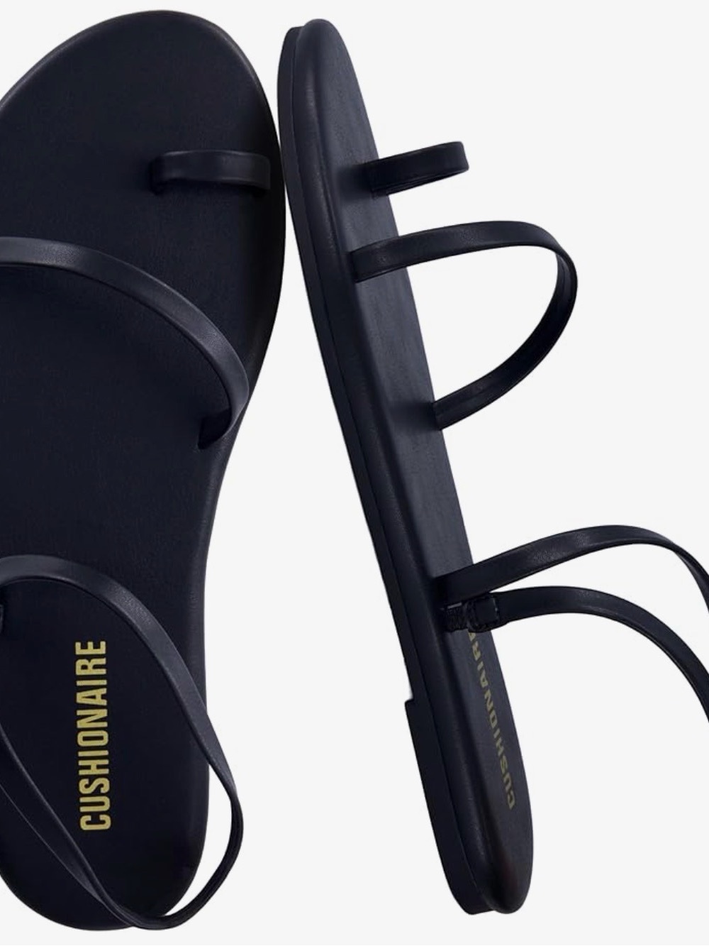 Cushionaire Black Minimal Strappy Sandals Brand New Never Worn Size 7